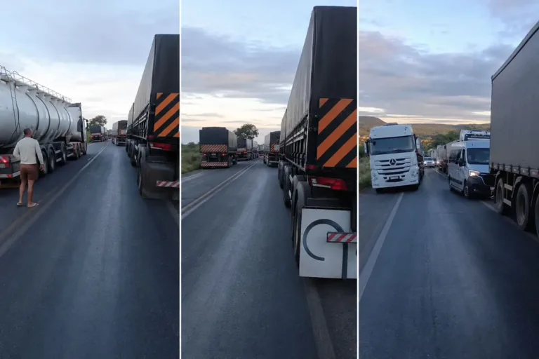 Óleo vegetal derramado por carreta provoca congestionamento na BR-316 em Dom Expedito Lopes