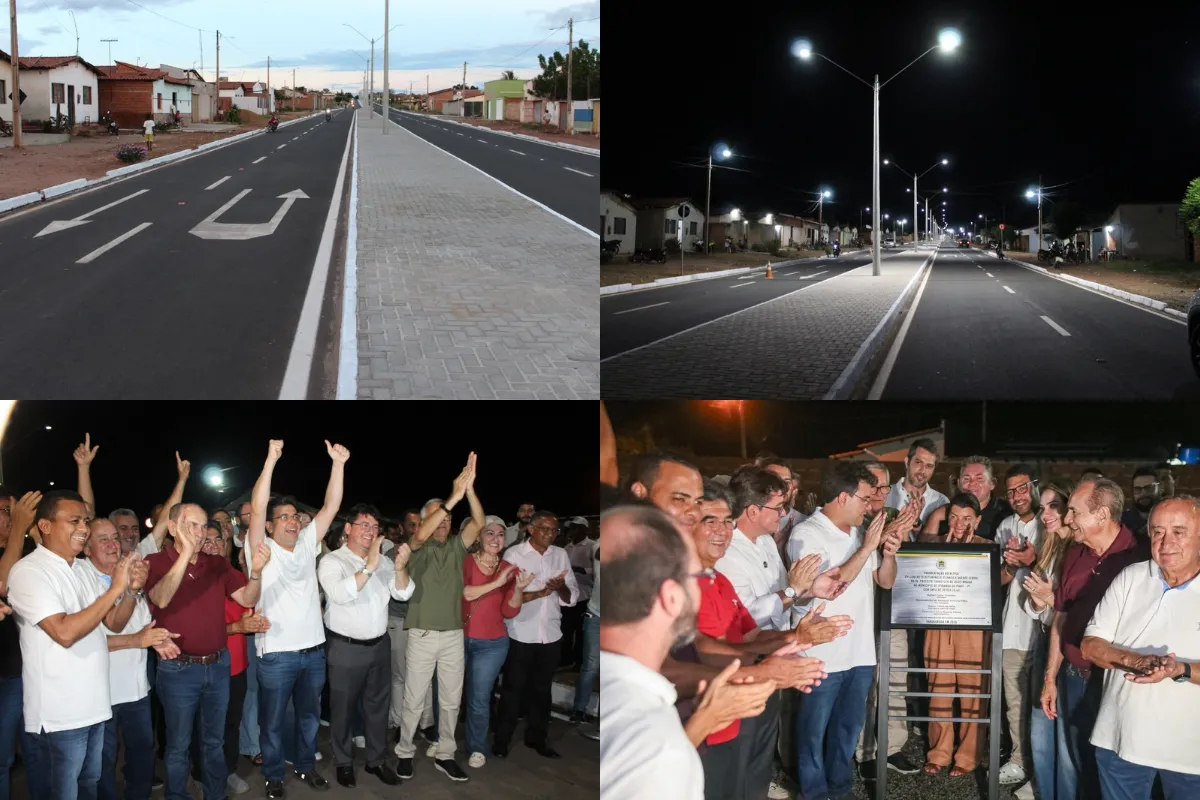 Governador Rafael Fonteles e prefeito Elvis Ramos inauguram Avenida Campo de Avião em Ipiranga do Piauí