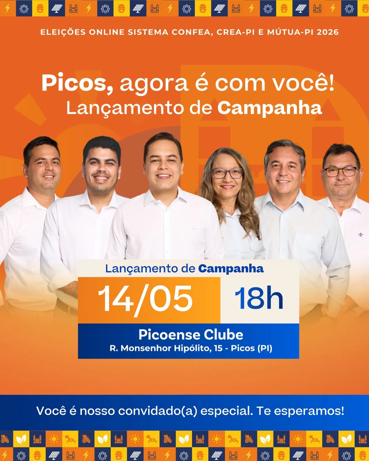Eleições Crea-PI, Confea e Mútua: chapa de Samuel Ribeiro fará lançamento nesta quinta em Picos; picoenses integram composição