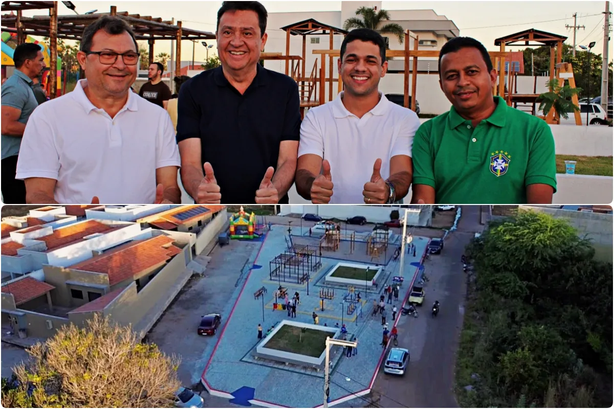 Bairro Emaús, em Picos, é comtemplado com praça equipada com playground e academia de saúde