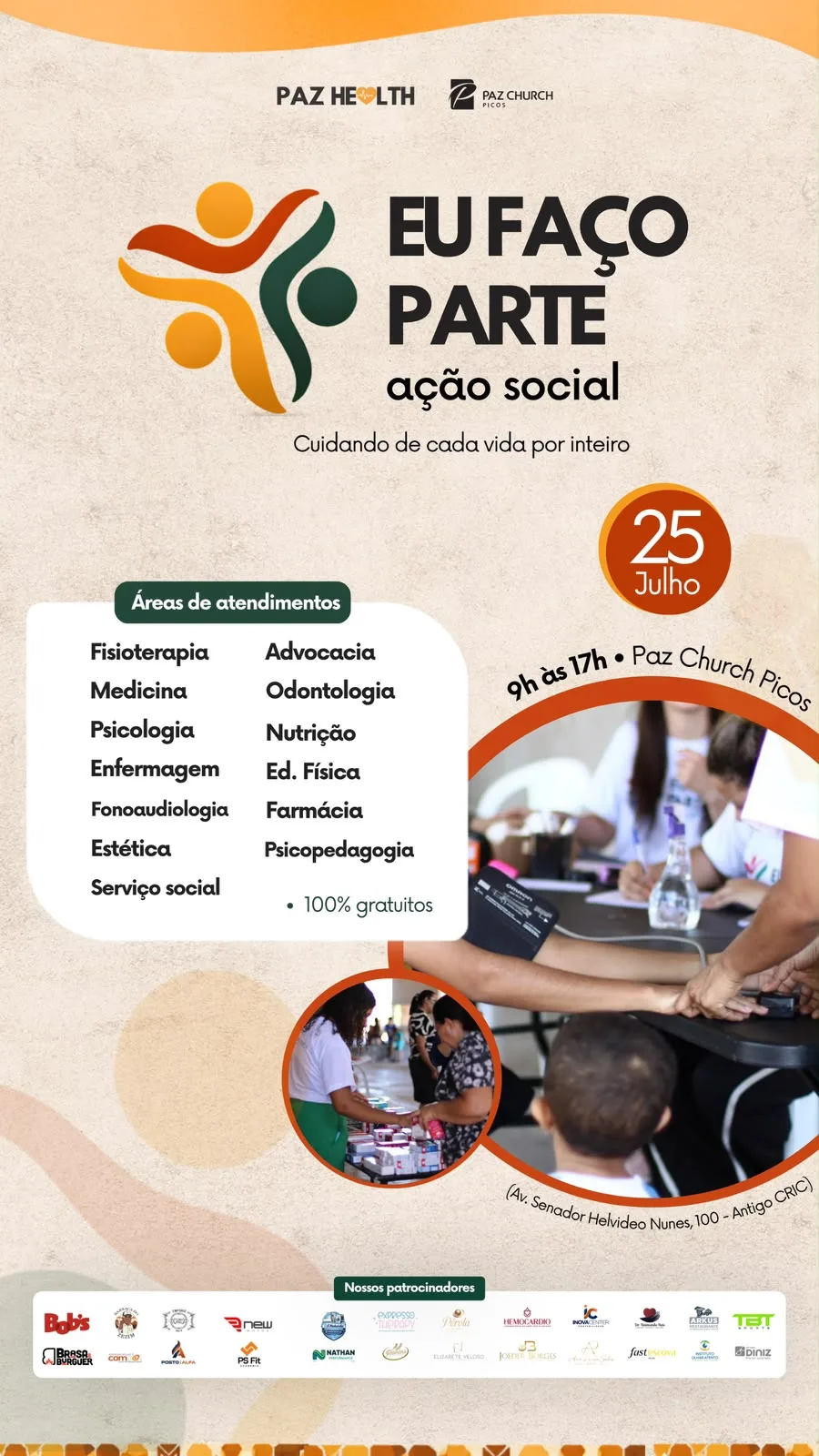 Paz Church promove ação social com atendimentos gratuitos de saúde para a população de Picos