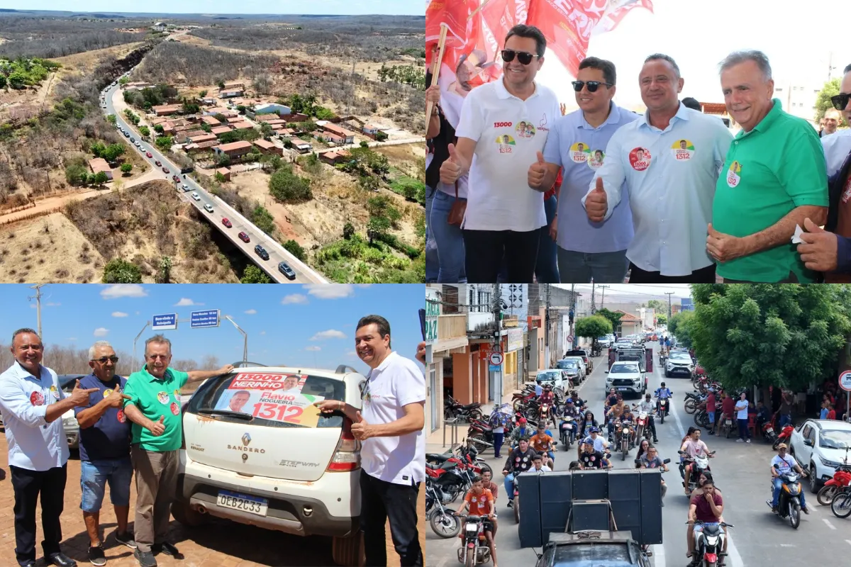 Adesivaço e carreata mobilizam apoiadores de Nerinho e Flávio Nogueira em Itainópolis