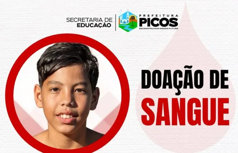 Secretaria de Educação de Picos mobiliza população para doação de sangue em favor de aluno internado na UTI
